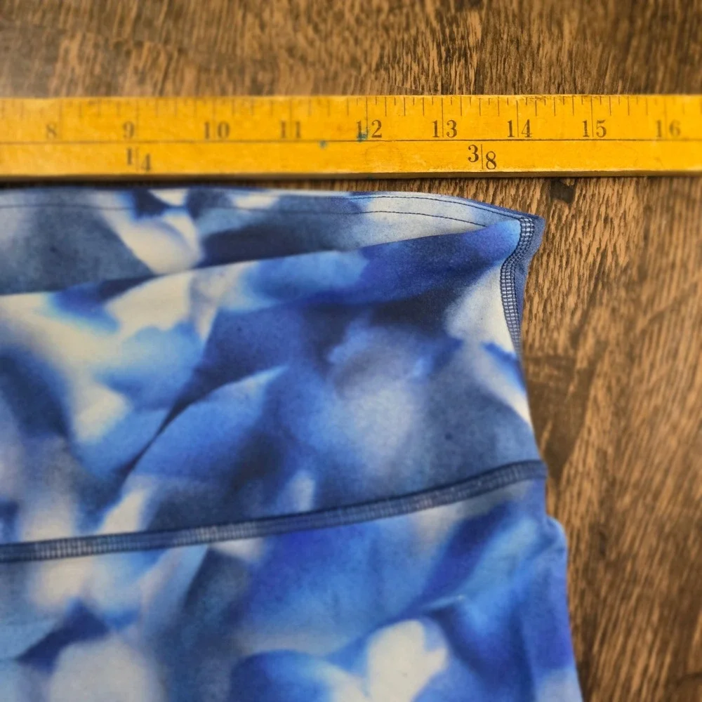 LULULEMON Wunder Under Leggings Womens‎ 8 Blue Watercolor Excellent Luxtreme 27